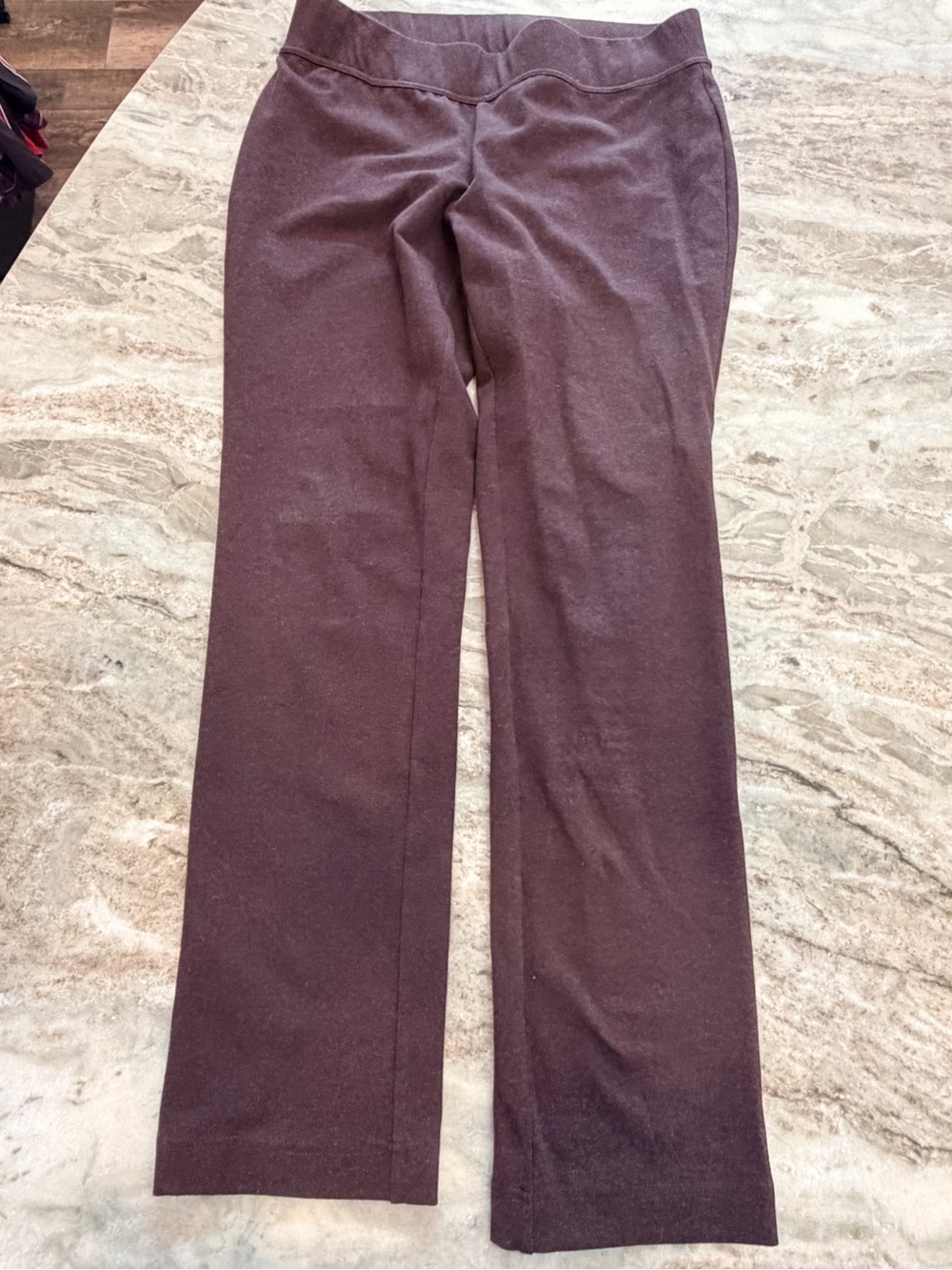 Lands’ End Women’s Pull-On Knit Dress Pants Medium Brown Straight Leg Stretch